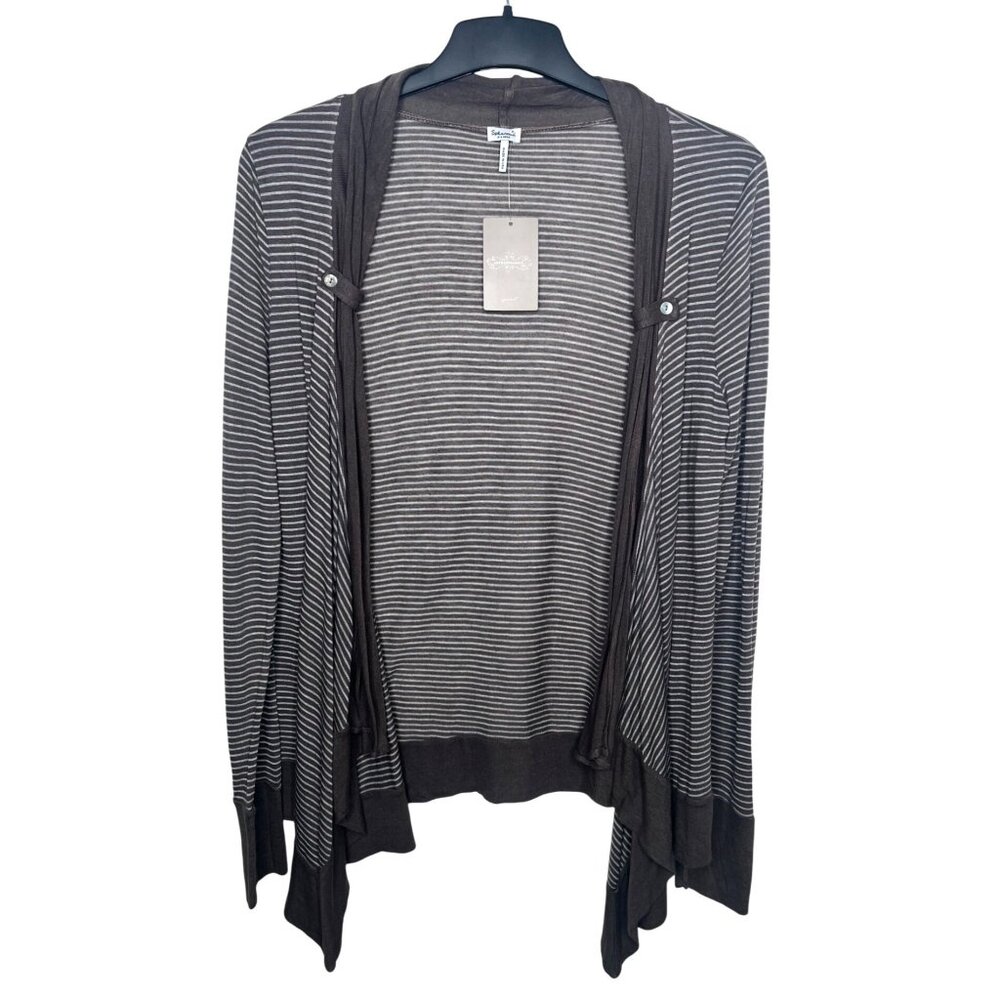 Anthropologie Splendid Womens Striped Flyaway Open Front Cardigan X-Large